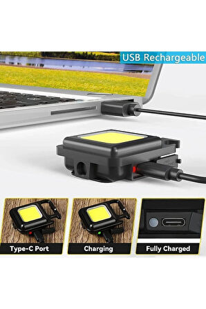  Şarj edilebilir Ledli Mini Taşınabilir Usb Şarj Edilebilir 3 Fonksiyonlu Mıknatıslı Fener Anahtarlık