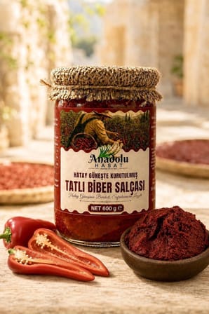 Hatay Güneşte Kurutulmuş Tatlı Biber ve Acı Biber Salçası İkili Set 2 x 600 g