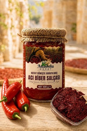 Hatay Güneşte Kurutulmuş Tatlı Biber ve Acı Biber Salçası İkili Set 2 x 600 g