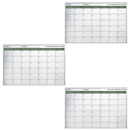 İpek Yıldızı® Manyetik Yapışkanlı Bir Aylık Program Planlayıcı Takvim 85x56 cm