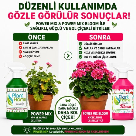 Sıvı Bitki Besini Sprey Başlıklı Yaprak ve Kök Desteği 500 ml