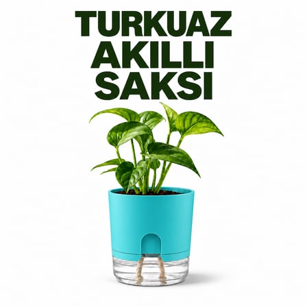 Akıllı Saksı Kendinden Sulamalı Fitilli Modern Dekoratif Saksı 2 Litre