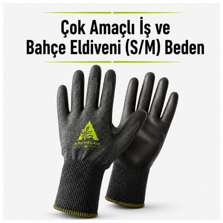 İş Ve Bahçe Eldiveni Çok Amaçlı Kaymaz Dayanıklı Nefes Alabilir Gri 1 Çift