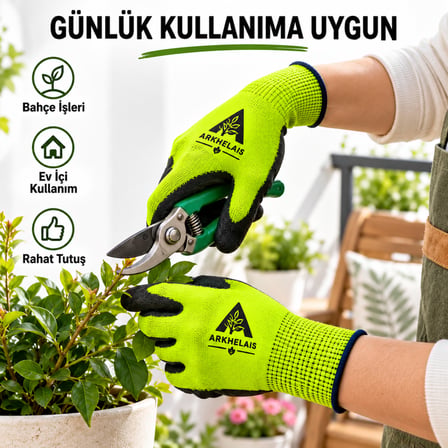 İş Ve Bahçe Eldiveni Çok Amaçlı Kaymaz Nefes Alabilir Yeşil 1 Çift