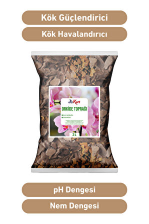 ByKurt 3L Orkide Toprağı İri Parçalı Çam Kabuğu & CocoCips Karışımı Elenmiş ve Temizlenmiş