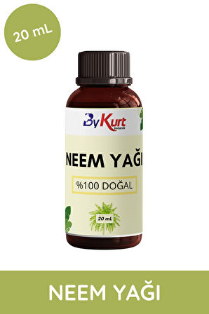 ByKurt %100 Saf Neem Yağı 20ML Doğal Böcek Kovucu Soğuk Sıkım Tesbih Ağacı Yağı