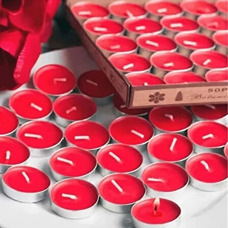 Kırmızı Tealight Mum 25 Adet