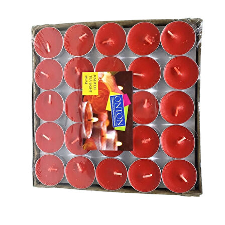 Kırmızı Tealight Mum 25 Adet