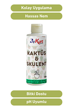 ByKurt Kaktüs & Sukulent Besini 100ML Yavru ve Çiçek Gelişimini Destekleyen Organik Besin