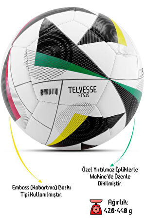Pompa Hediyeli No:5 Futbol Topu Dayanıklı TPU Halı Saha Sert Zemin Uyumlu Dikişli FT515