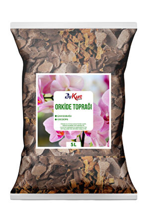 ByKurt 5L Orkide Toprağı İri Parçalı Çam Kabuğu & CocoCips Karışımı Elenmiş ve Temizlenmiş