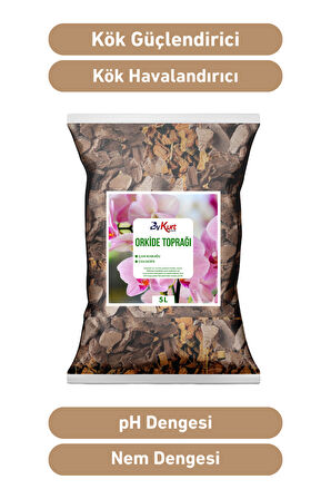 ByKurt 5L Orkide Toprağı İri Parçalı Çam Kabuğu & CocoCips Karışımı Elenmiş ve Temizlenmiş