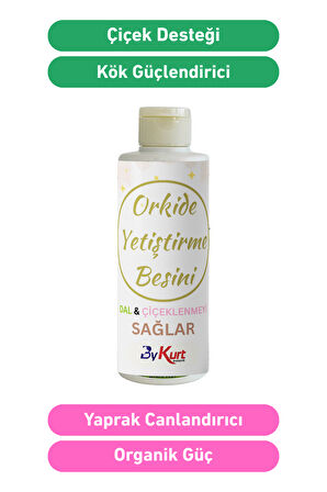 ByKurt Orkide Çiçeklenme ve Dal Gelişim Besini 200ML Güçlü Organik Takviye