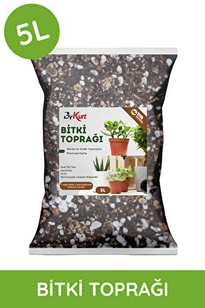 ByKurt 5L Premium Çiçek Toprağı Vitaminli, Böcek Yapmayan Özel Karışım İç Mekan Toprağı