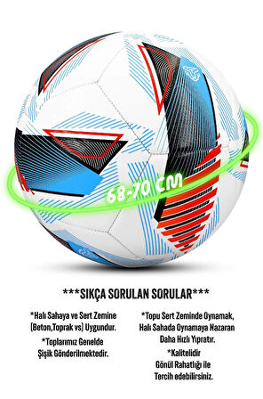 League Ball Pompa Hediyeli No:5 Futbol Topu Halı Saha Sert Zemine Uygun Dayanıklı PVC