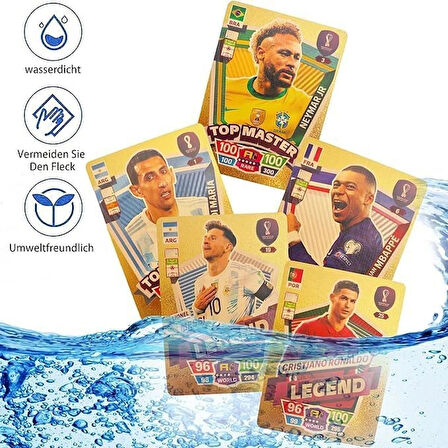 Football Star 55 Gold Cards, Soccer Trading Card, Gold Foil Cards, No Repetition(55pcs)