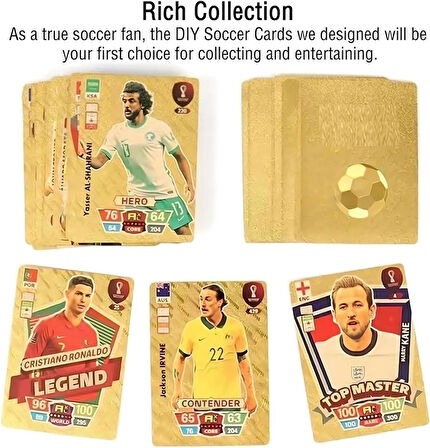 Football Star 55 Gold Cards, Soccer Trading Card, Gold Foil Cards, No Repetition(55pcs)