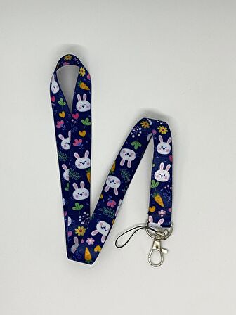 Sevimli Tavşan 2 Temalı Boyun İpi 