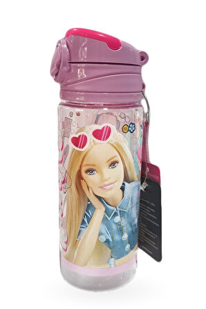 Barbie Matara 500 Ml - Çocuk Suluk, Matara, Pipetli Suluk, Askılı Suluk Barbie Matara