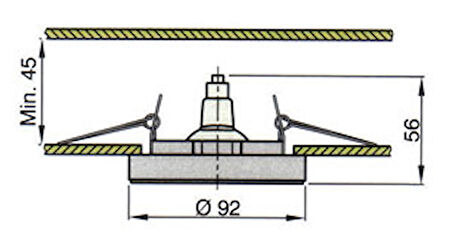 Vetus V-Line halojen tavan lambası. Model Empoli. Dönebilir.