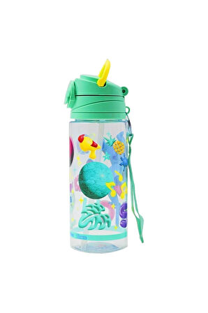 Stitch Matara 500 Ml - Çocuk Suluk, Matara, Pipetli Suluk, Askılı Suluk Stitch Matara