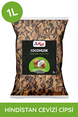 ByKurt CocoHusk 1L Hindistan Cevizi Cipsi Orkide Bakımı ve Kök Gelişimi İçin Doğal Malzeme