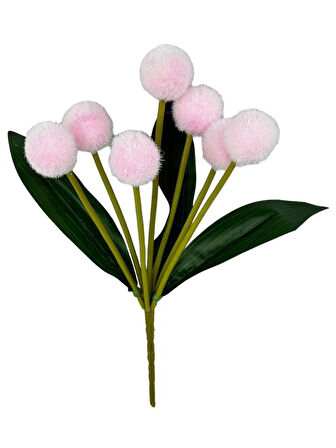 Yapay Çiçek Pembe Pompon Çiçeği Dekoratif Yapay Çiçek 30*20cm