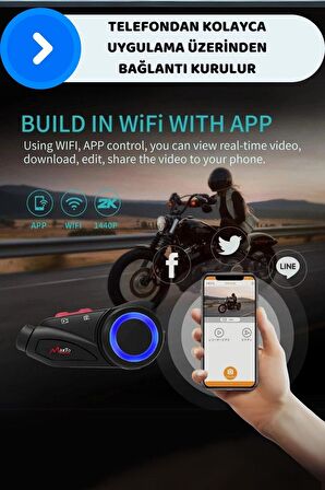 Maxto M3S Serisi 2K HD 1440P Kameralı İntercom Motosiklet Motorcu Kulaklık İntercomu 5.0 Bluetooth