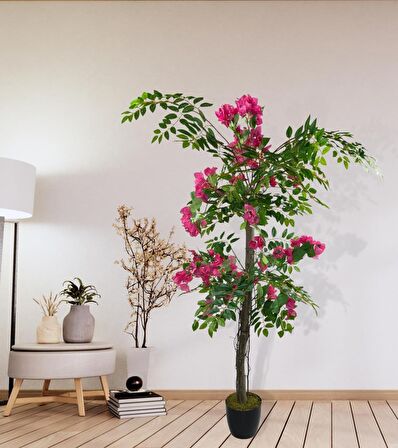 Yapay Ağaç Fuşya Begonvil Ağacı 130cm Doğal Salex Dallı