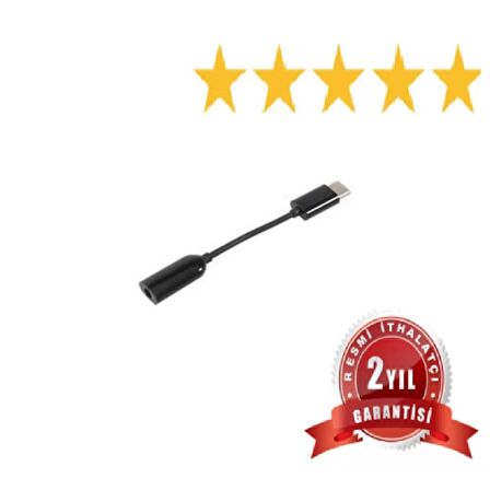 Axya Xiaomi Uyumlu Type-c 3.5mm Audio Kulaklık Jack Dönüştürücü Siyah