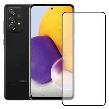 Samsung A72 Tam Kaplayan Kırılmaz Cam Koruyucu 5d 9d Siyah