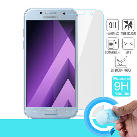 Samsung A7 2017 Uyumlu Ekran Koruyucu Nano Esnek Flexible Micro Temperli Kırılmaz Cam Ekran Koruyucu Nano