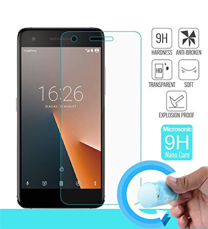 Vodafone V8 Uyumlu Ekran Koruyucu Nano Esnek Micro Temperli Kırılmaz Cam Ekran Koruyucu
