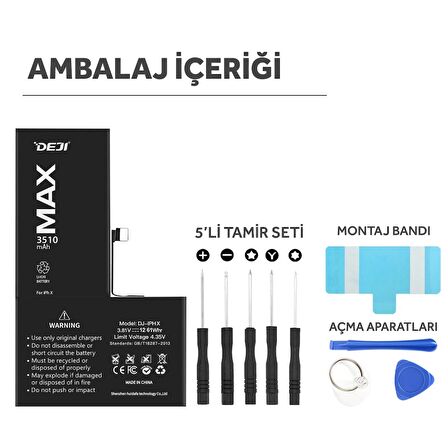 iPhone X Batarya Mucize Batarya Deji 3510mAh