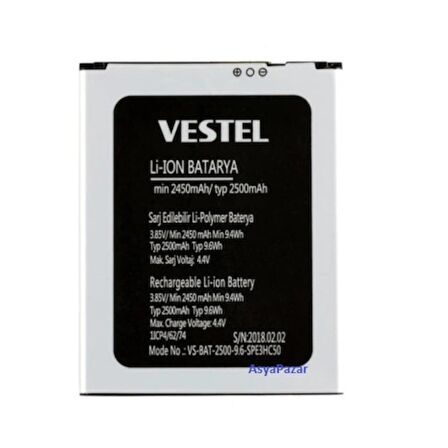 Vestel Venüs E3 Pil Batarya Vs-Bat-2500 İthal