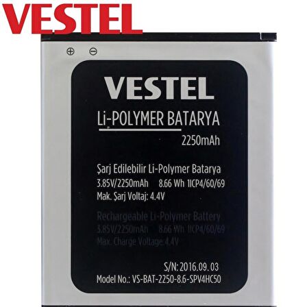 Vestel Venüs V3 5010 Pil Batarya 2250 Mah İthal