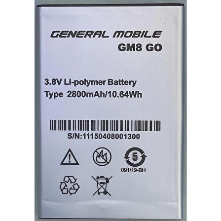 General Mobile Gm8 Go Batarya Pil