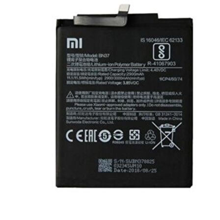 Xiaomi Redmi 6/ Redmi 6A Bn37 Batarya Pil