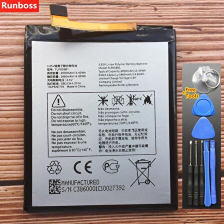 Alcatel A7 / A7 Lte / A7 Xl Pil Batarya ve Tamir Seti Tlp038B1