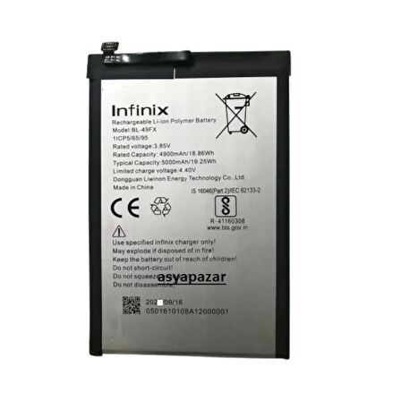 Infinix Hot 9 - Hot 9 Play Pil Batarya Bl-49Fx Hot9 Pil