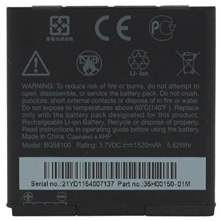 Htc Sensation Pil Batarya Bg58100