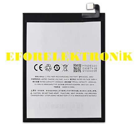 Meizu M3 Note Bt61 Batarya Pil