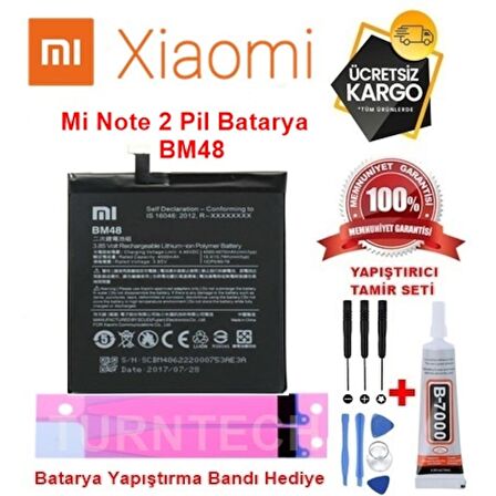 Xiaomi Mi Note 2 Bm48 Batarya Pil Ebatında