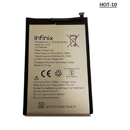 Infinix Hot 10 Pil Batarya Bl-51Bx İnfinix Hot10 X683 Pil