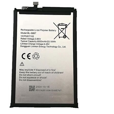 Tecno Spark 6 Air Pil Batarya BL-58BT