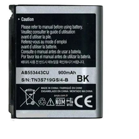 Samsung  S5233 G800 Pil Batarya AB553443CE BK
