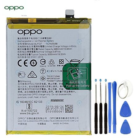 Oppo A9 2020/A5 2020 Pil Batarya BLP727 + Tamir Seti