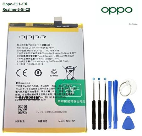 Oppo C11-C3i Pil Batarya BLP729 + Tamir Seti