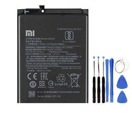 Xiaomi Redmi 9 BN54 Pil Batarya ve Tamir Seti 5020 mAh