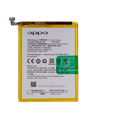 Oppo F1S- Oppo A53-Oppo A59 Pil Batarya BLP601